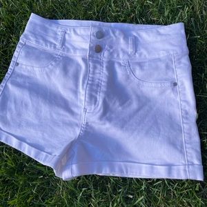 Women’s size 9 White Love Fire Jean Shorts